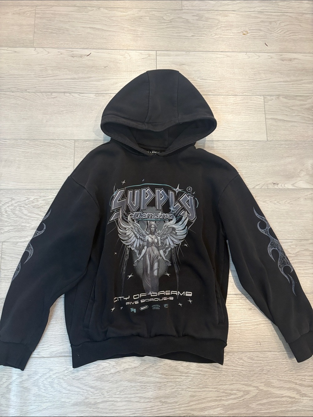 Supply & Demand Black Graphic Crewneck Hoodie